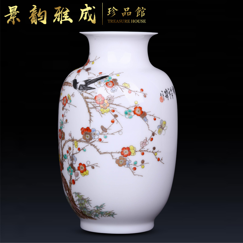 Jingdezhen ceramic new Chinese style flower vase furnishing articles creative living room decoration porcelain desktop