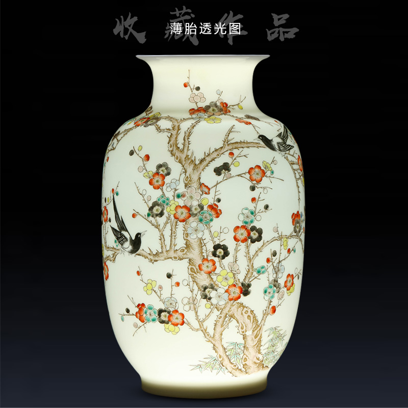 Jingdezhen ceramic new Chinese style flower vase furnishing articles creative living room decoration porcelain desktop