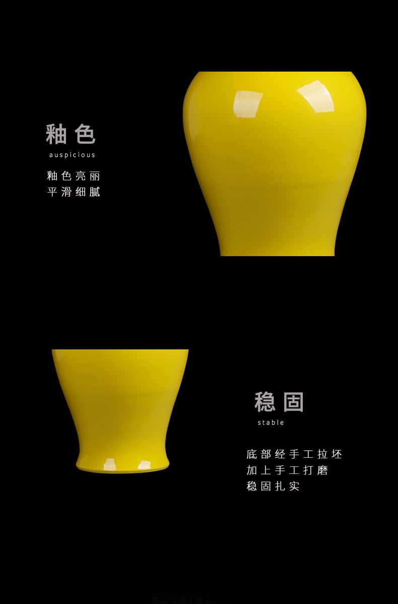 Jingdezhen ceramic yellow general tank furnishing articles furnishing articles act the role ofing is tasted household bedroom creative Chinese arts and crafts