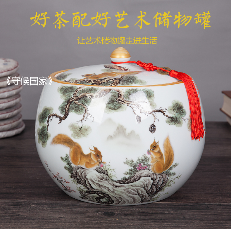 New Chinese style household storage tanks porcelain of jingdezhen ceramic POTS household act the role ofing is tasted furnishing articles sealed as cans of storage tank