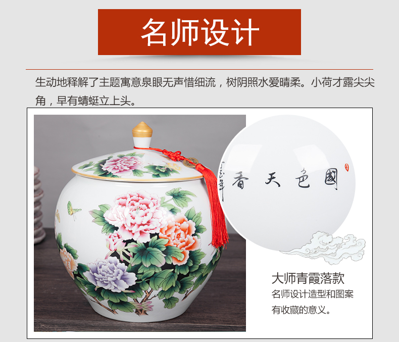 Jingdezhen ceramic wine sitting room adornment seal storage tank furnishing articles creative household porcelain jar of TV ark