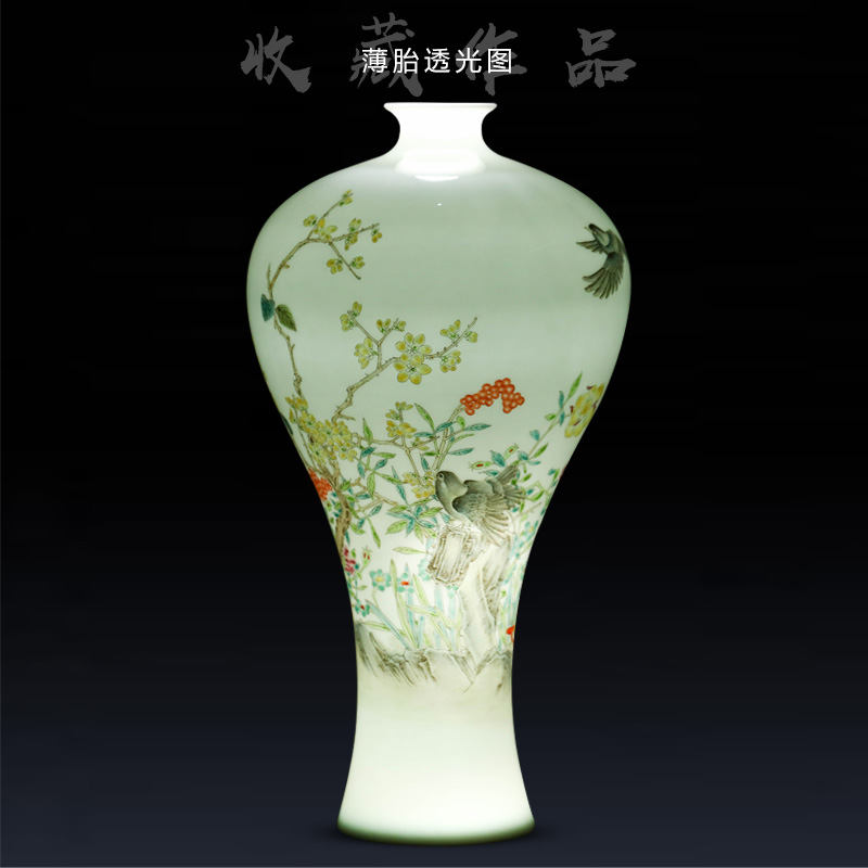 Jingdezhen ceramic hand - made charactizing a new flower arrangement sitting room adornment of Chinese style household porcelain vase furnishing articles