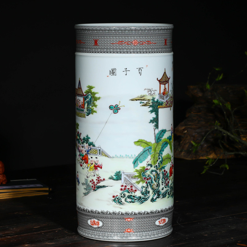Jingdezhen ceramics master hand brush pot furnishing articles household act the role ofing is tasted creative desk of Chinese style arts and crafts