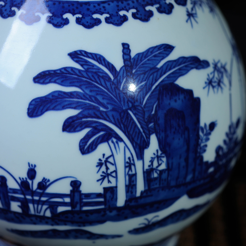 Jingdezhen ceramic blue and white porcelain vase sitting room furnishing articles furnishing articles archaize do old new classic art household act the role ofing is tasted