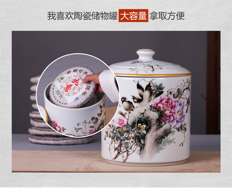 Jingdezhen ceramic blooming flowers storage tank is a large sitting room general storage POTS decorative porcelain furnishing articles