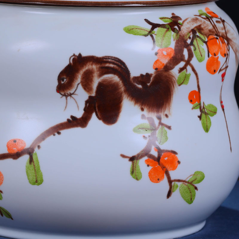 Jingdezhen ceramics hand - made tea cake box general large puer tea cake tin, white tea cake box