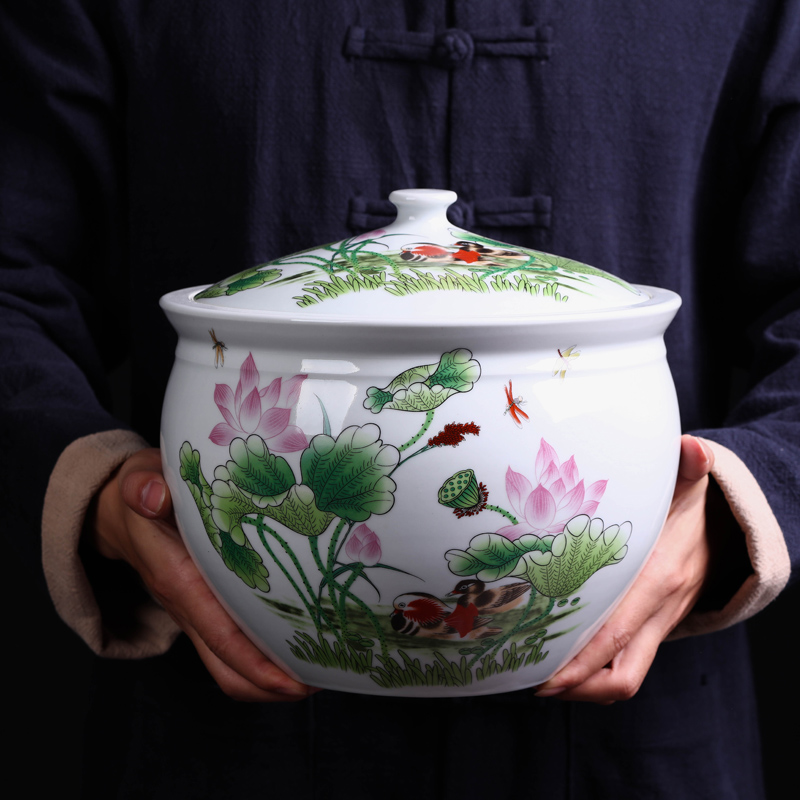 Jingdezhen ceramic cake caddy fixings seal POTS to restore ancient ways, the seventh, peulthai the puer tea cake large pot gift box packaging