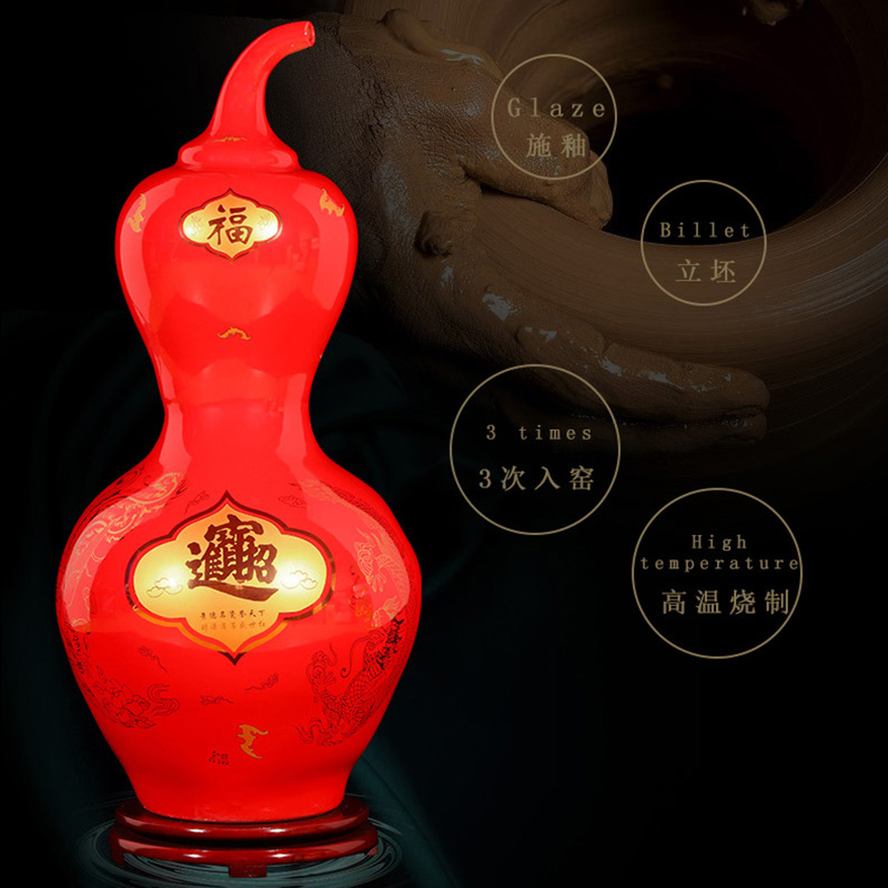 Jingdezhen ceramic a thriving business floor vase furnishing articles of new Chinese style living room home decoration flower porcelain