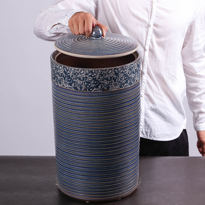 Jingdezhen ceramic seal caddy fixings large sealed container pu 'er tea as cans ceramic household gift box packaging