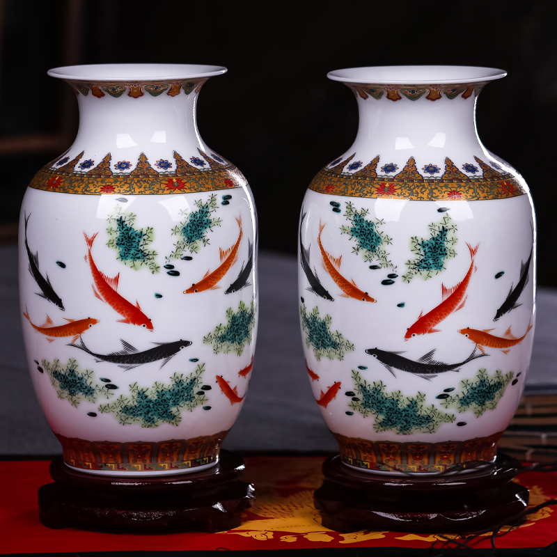 Jingdezhen ceramics vase TV ark, three - piece furnishing articles European - style wedding gifts I and fashionable sitting room