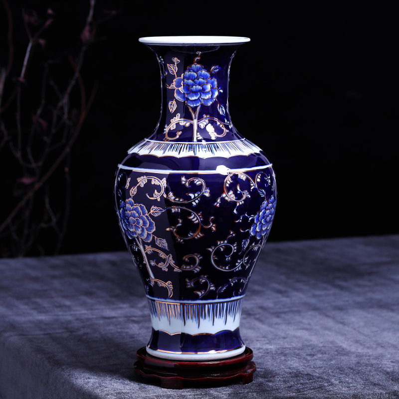 Jingdezhen ceramics sitting room ground vase large Chinese style restoring ancient ways of creative decorative furnishing articles porch is plugged into the vase