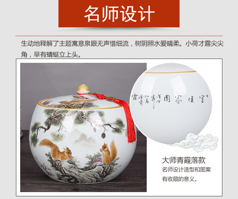 New Chinese style household storage tanks porcelain of jingdezhen ceramic POTS household act the role ofing is tasted furnishing articles sealed as cans of storage tank