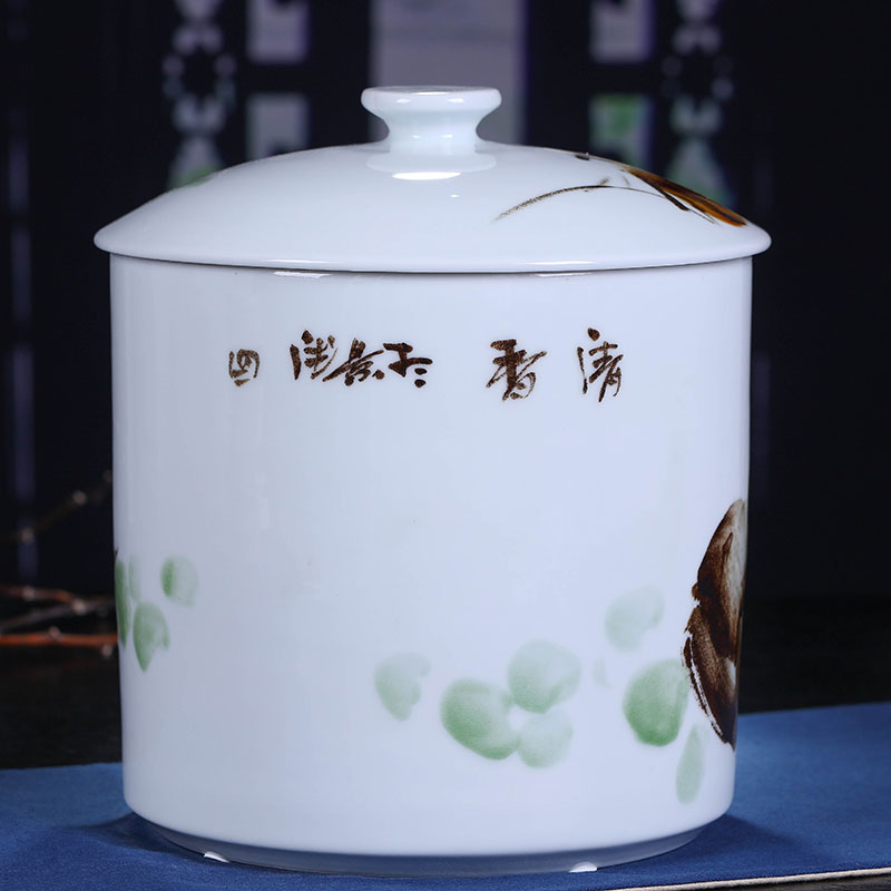 Jingdezhen ceramic large lotus tea pot tea cake tea pot moistureproof hand - made home household restoring ancient ways