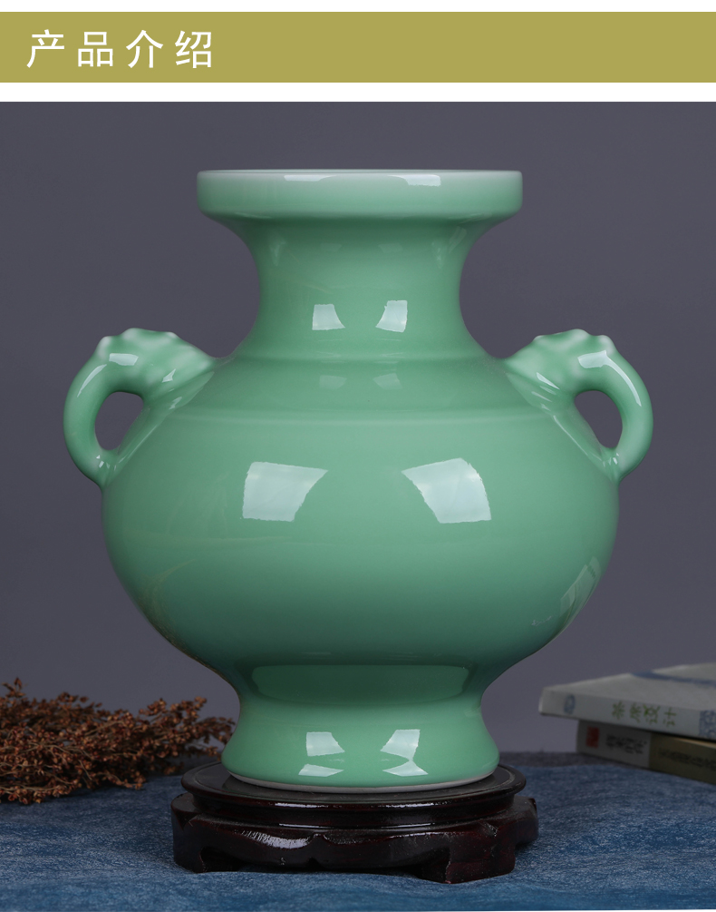 Jingdezhen ceramic elephant vases, flower arranging new classical Chinese style restoring ancient ways furnishing articles hydroponic crafts vase in the living room