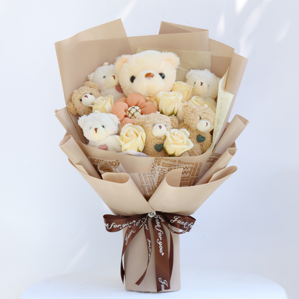 漫画の花束人形人形クマシミュレーションバラ誕生日プレゼント大学入試入学試験で1位を獲得