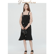 Pregnant womens spring clothing dress with long style of kneecap fashion models 2022 new pregnant women spring clothes cruisedresses and skirts and two