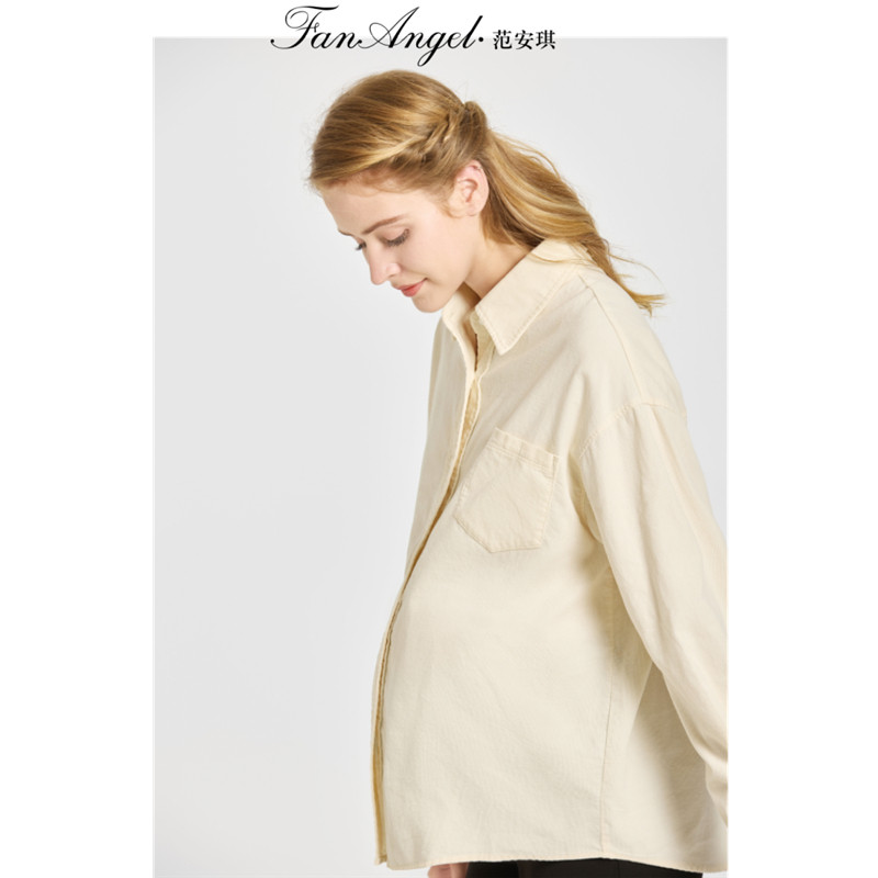 Pregnant woman to work professional dress shirt blouses spring clothing 2024 new large code gestation women in autumn and winter white undershirt-Taobao