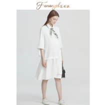 Pregnant women work professional clothes summer dress interview formal dress loose plus size pregnant women shirt dress Chiffon summer