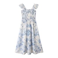 2025 foreign trade women's clothing new style flying sleeve printed suspender dress 23102