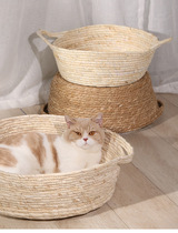Autumn-winter season universal rattan-knitted non-slip dog nest resistant to bites teddy fou than bear bed maternity ward basin small midsize dog kennel