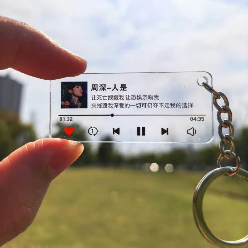 Music Lyrics Zhou Shen Acrylic Keychain Pendant Celebrity Support Creative Birthday Gift Ornament Deep Meaning Music Lyrics Zhou Shen Acrylic Keychain Pendant Celebrity Support Creative Birthday Gift Ornament Deep Meaning