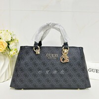 Modern neutral style PU women's tote bag, multi-layered commuter shoulder crossbody bag, printed letter design
