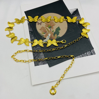 Sisijia European and American style butterfly waist chain accessories dress jeans metal chain waist fashion belt for women