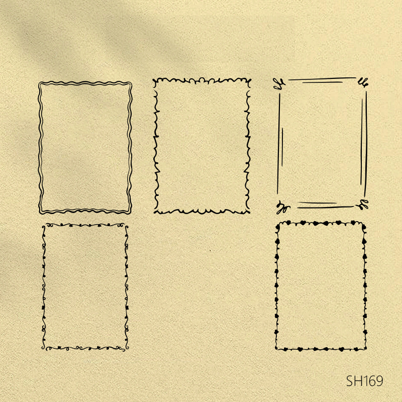 Hand-Drawn Border Wedding Invitation Frame Wavy Border Hand-Drawn Poster Invitation Material Illustration Template Design