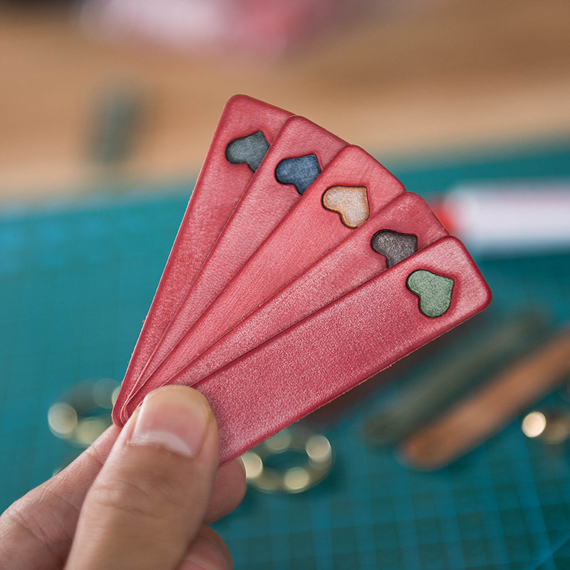 DIY Key Buckle Mist Wax Leather Lovers Love Key Card Pure Copper Hardware Support Personality Lettering