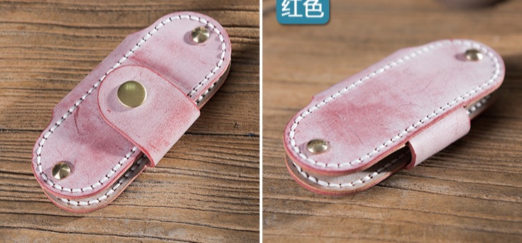 DIY chất liệu gói Vintage sương mù da sáp móc khóa Da lớp đầu tiên Tự làm khâu Hỗ trợ chữ ví móc khóa silicon
