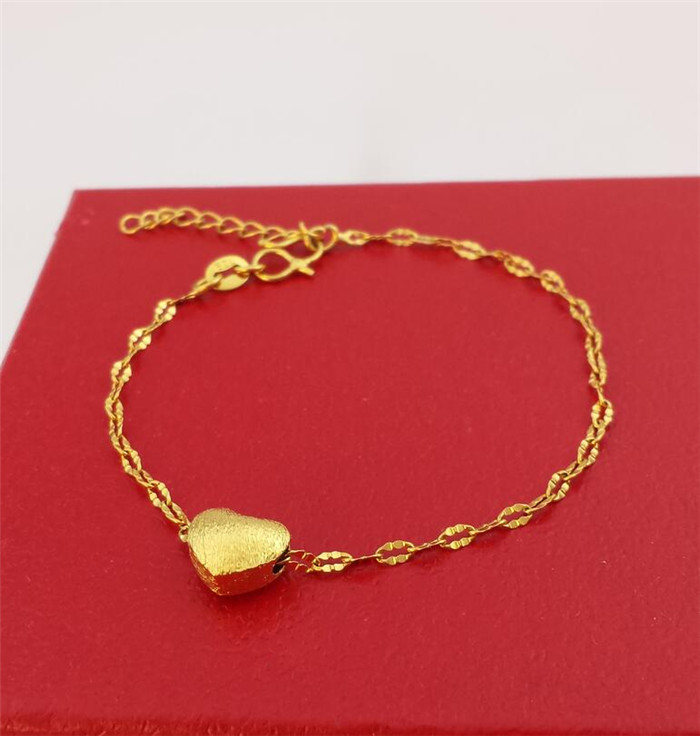 Vòng tay mới Vàng 18K Việt Nam euro đồng xu mô phỏng màu vàng giả vàng bóng cát mạ vàng nữ đất sét vòng tay trang sức - Vòng đeo tay Clasp vòng gỗ trầm hương