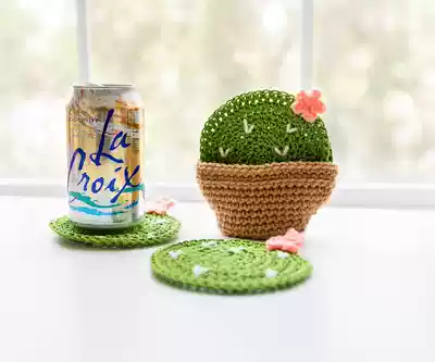 Finished product mama handmade museum Natural beauty cactus coffee coaster decoration woven creative home