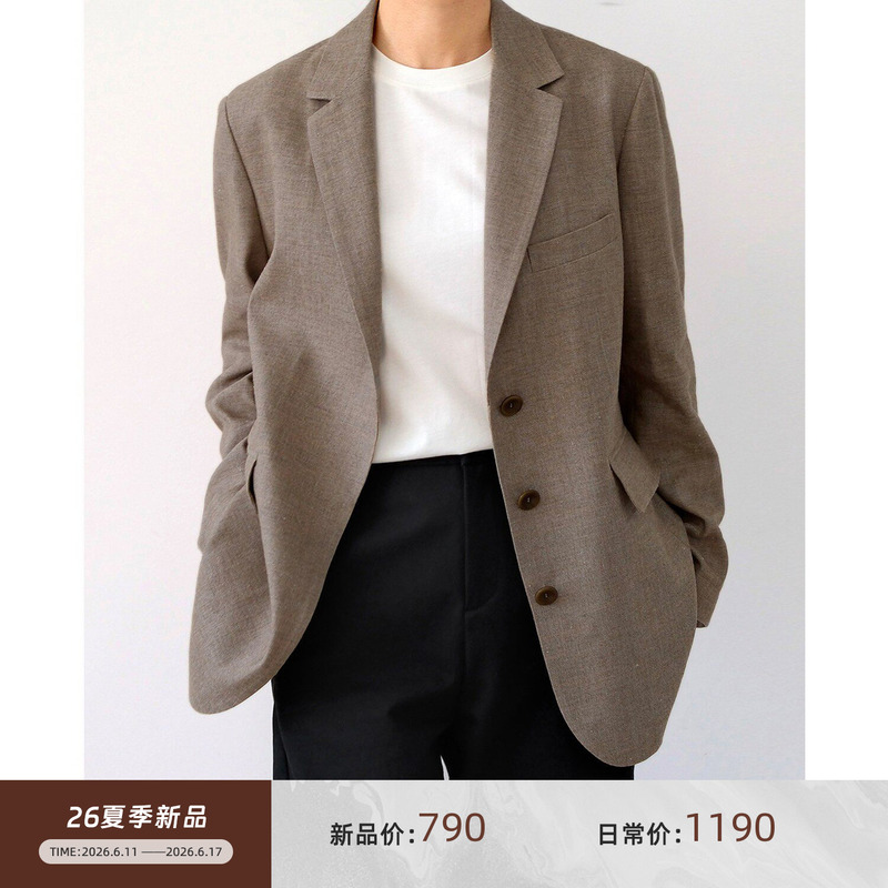 [6/11 Special Offer] Tailored Old Money Style Wool Linen Blazer, Thin and Elegant Commuter Suit Jacket