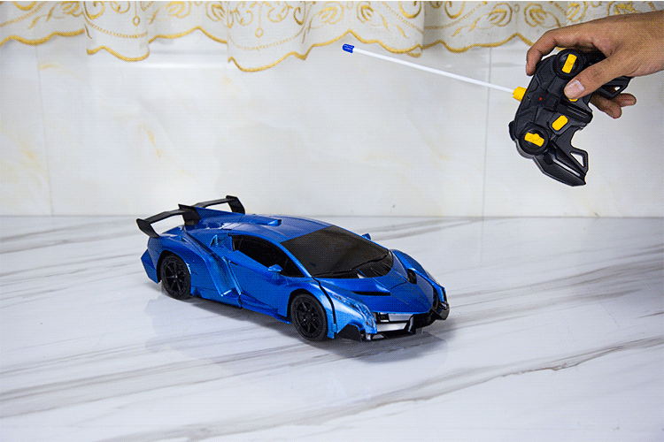 Điều khiển từ xa xe điều khiển từ xa robot biến đổi một nút bấm Transformers Bumblebee Rambo cử chỉ cậu bé đồ chơi xe đồ chơi điều khiển từ xa