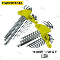  Stan 9-piece chrome vanadium steel ball head extended long hexagon wrench 248109 248209
