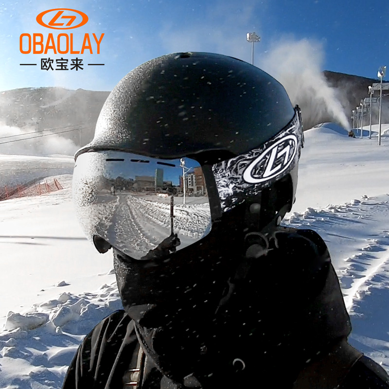 Snowshoeglasses goggles equipped with spherical double layer anti-fogging adult male and female children glasses cocked myopia snowgoggles
