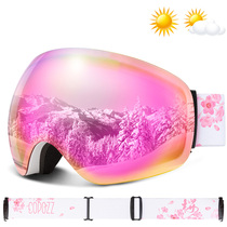  Ski glasses double-layer anti-fog mens and womens ski goggles borderless large spherical can card myopia glasses goggles equipment