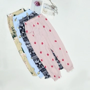 OK nước sốt quần ngủ nữ mùa xuân và mùa thu quần cotton mỏng phần lỏng lẻo quần muỗi người lớn đèn lồng quần cotton nữ lụa kích thước lớn