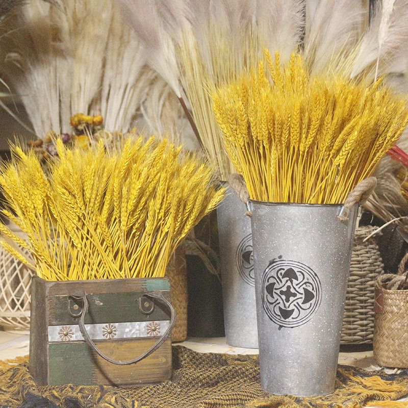 Shop opening barley basket wheat hop flower bouquet reed decoration window decoration window floating florist material