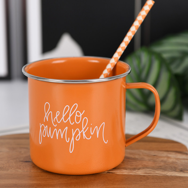 2 American style multi-color galvanized iron water cups