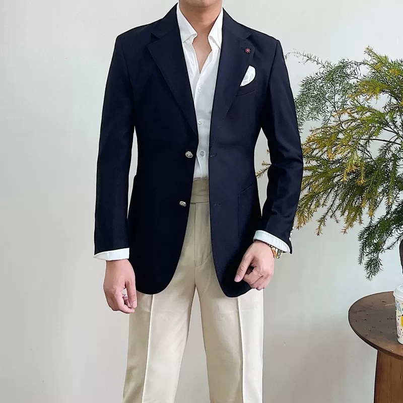 Woolen navy jacket, thin suit