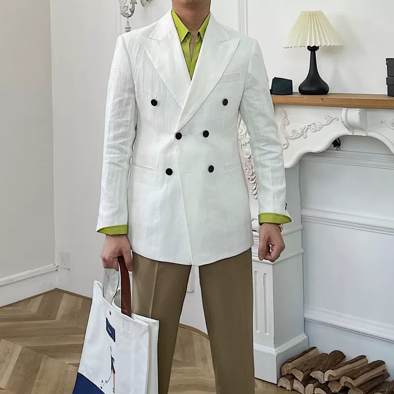 Модный тонкий костюм для отдыха, 2023, slim fit