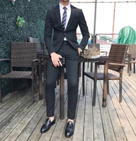 2018 kinh doanh thời trang mới quý ông lịch lãm Bộ đồ sọc mỏng phù hợp với cửa hàng quần áo nam hai mảnh áo nam