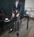 2018 kinh doanh thời trang mới quý ông lịch lãm Bộ đồ sọc mỏng phù hợp với cửa hàng quần áo nam hai mảnh áo nam Suit phù hợp
