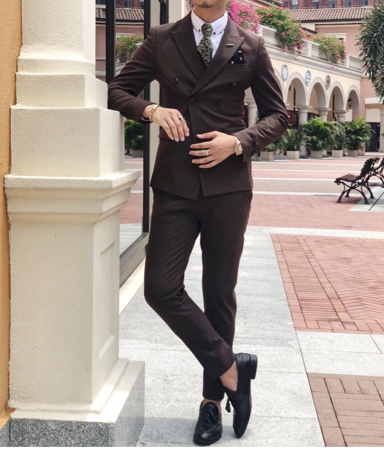 2018 quý ông Hàn Quốc cơ bản phù hợp với bộ đồ đôi ngực phù hợp với thời trang Anh mỏng phù hợp với bộ đồ hai mảnh áo vest nam hàn quốc