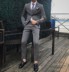 Mẫu áo thu đông 2018 đơn giản 缉 line line slim suit phù hợp với thời trang nam giản dị cao cấp màu xám phù hợp với áo hai dây quần âu nam Suit phù hợp