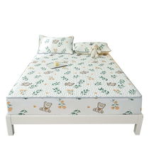 2024 New Latex Mat Sheet Single Piece Ice Silk Three-piece Set Summer Air Conditioning Soft Mat Machine Washable Mattress Cover