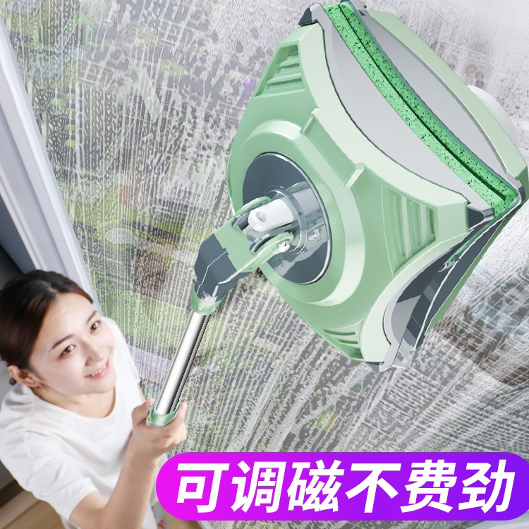 Glass wiping artifact Home high-rise double-sided wiping screen window cleaning tool washing artifact three-layer thick glass wiper