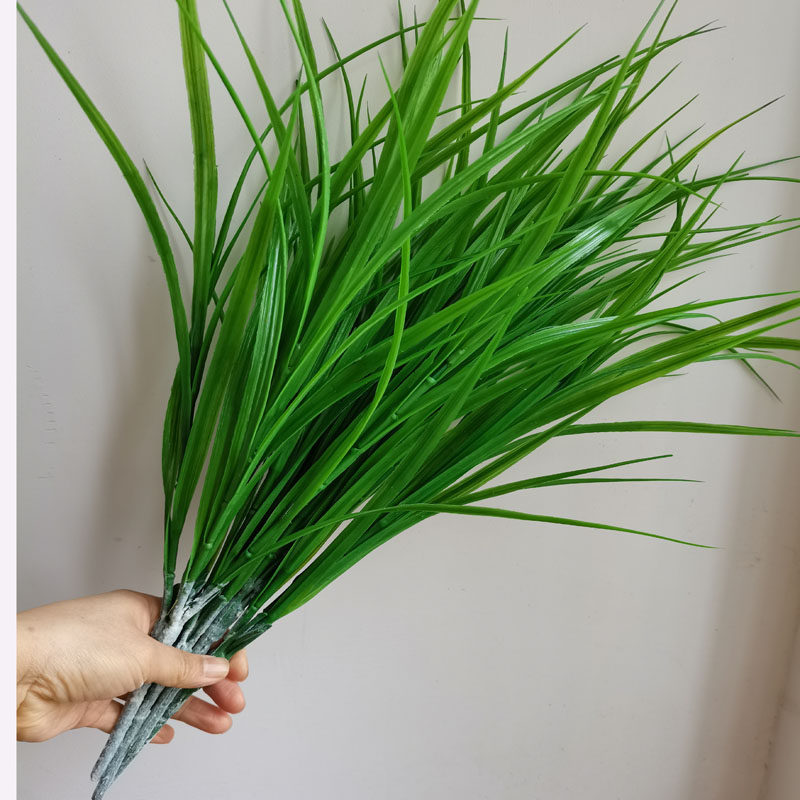 Hot selling simulation seedlings wheat seedlings plastic fake grass extra large water grass leek leaves decoration dance seedlings props rice