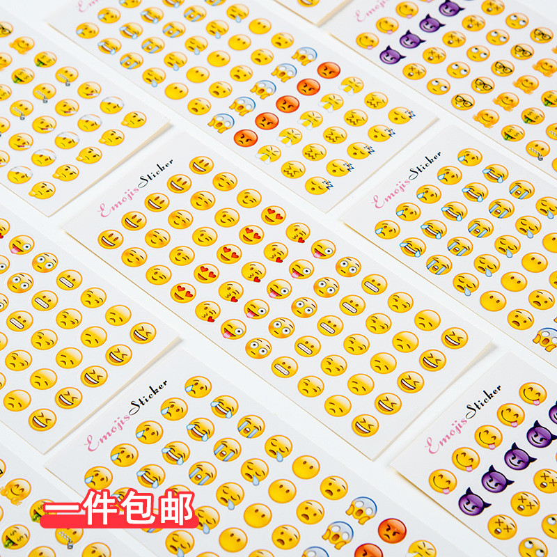Emoji expression sticker Apple Android phone cute expression hand account diary DIY Decorative Creative Hand Ledger